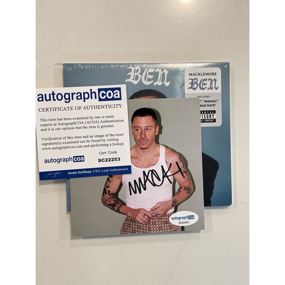 Macklemore Signed Autographed CD Ben ACOA Autographed COA Authenticated #4